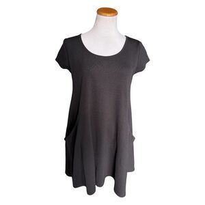 Womens Enough About Me Black Scoop Neck Mini Pocket Dress - Sz XL